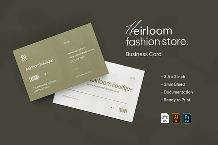 Heirloom Fashion Store Business Card