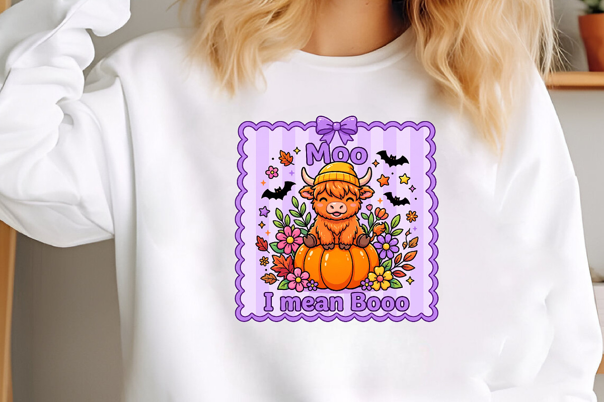 Cute Highland Cow Halloween PNG, a Seasonal Illustration by CraftArtStudio (Photo 3 of 4)