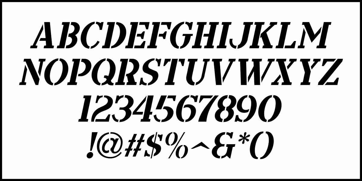 Screen Stencil JNL, a Font by Jeff Levine Fonts (Photo 5 of 5)