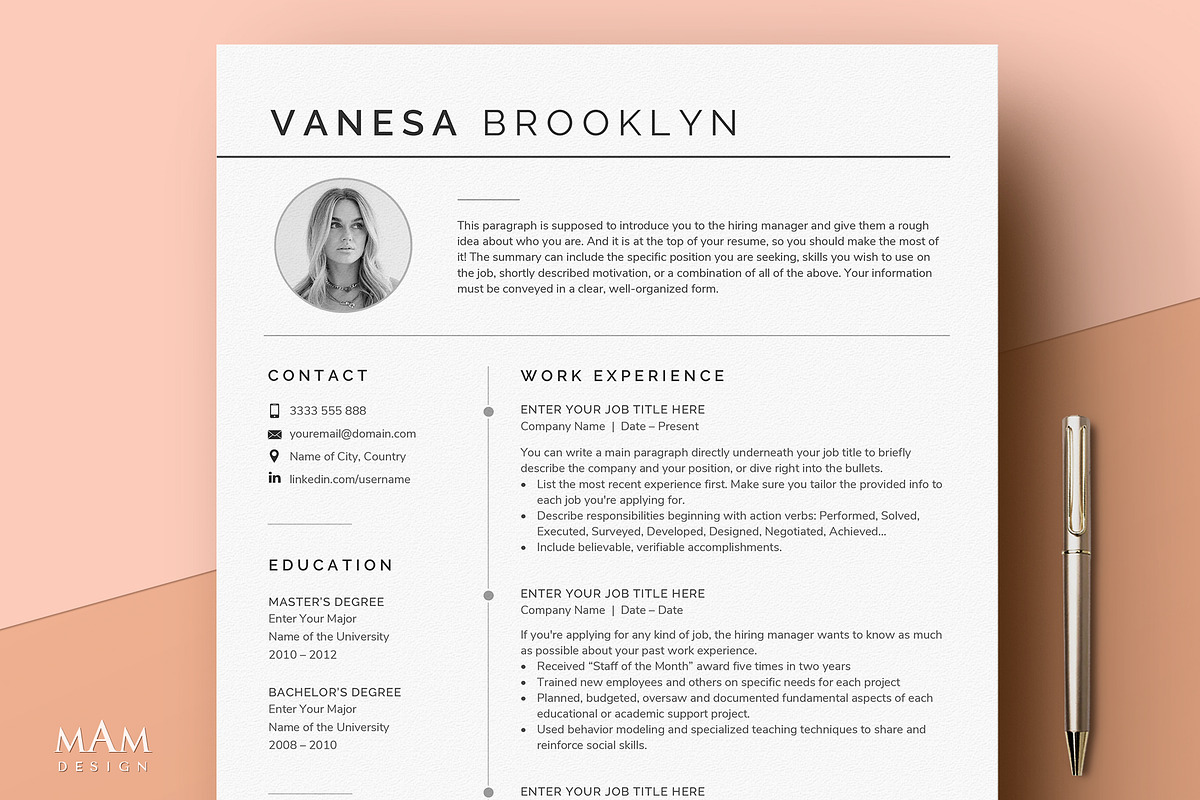 Resume Template with photo
