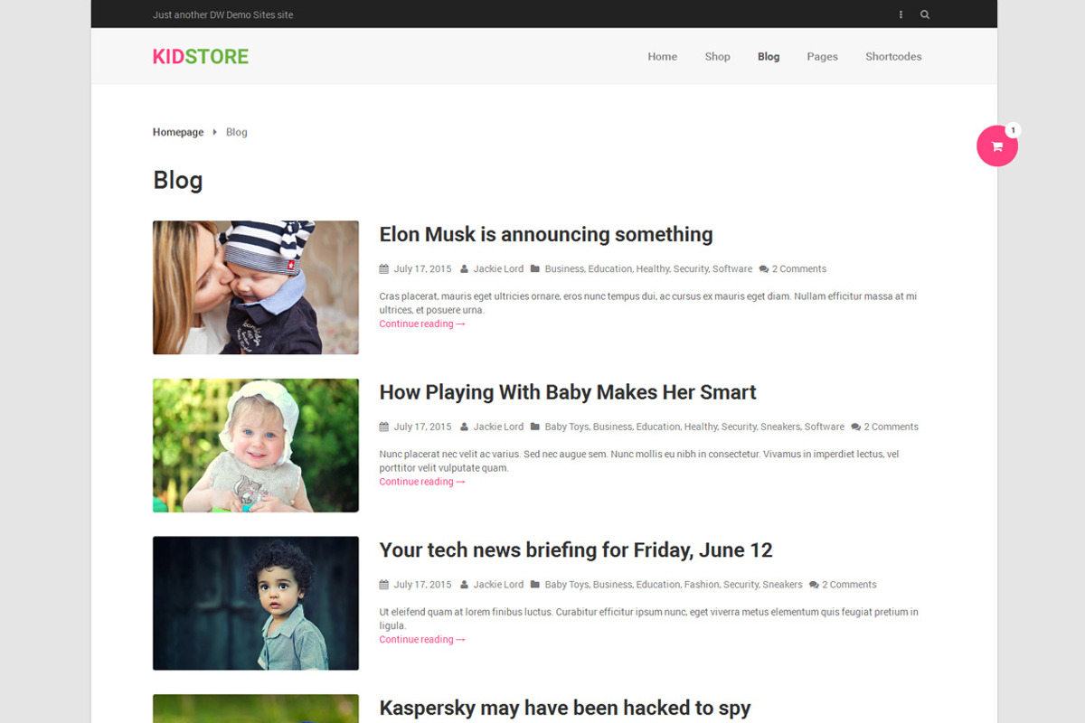 DW KidStore - WP eCommerce Theme, a WordPress Template by DesignWall (Photo 5 of 6)