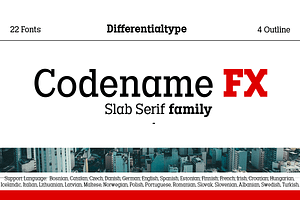 Codename FX, a Slab Serif Font by Differentialtype