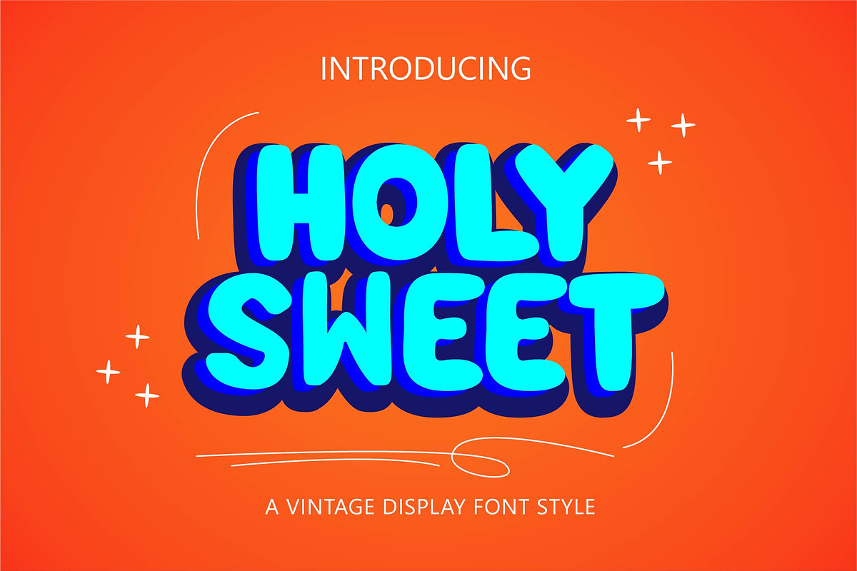 Holy Sweet - Groovy Font, a Handwritten Font by Densu Creative (Photo 1 of 6)