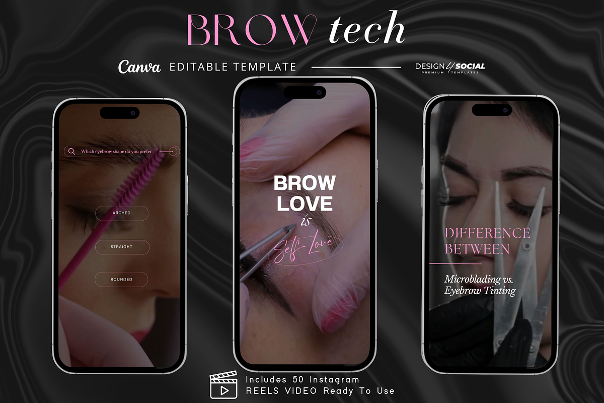 Brow Tech Instagram Video Reels, a Social Media Template by design4social (Photo 1 of 9)