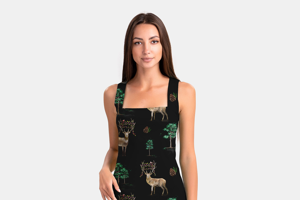 Christmas Deer Seamless Pattern, a Pattern Graphic by Tatra Cottage Designs (Photo 3 of 6)