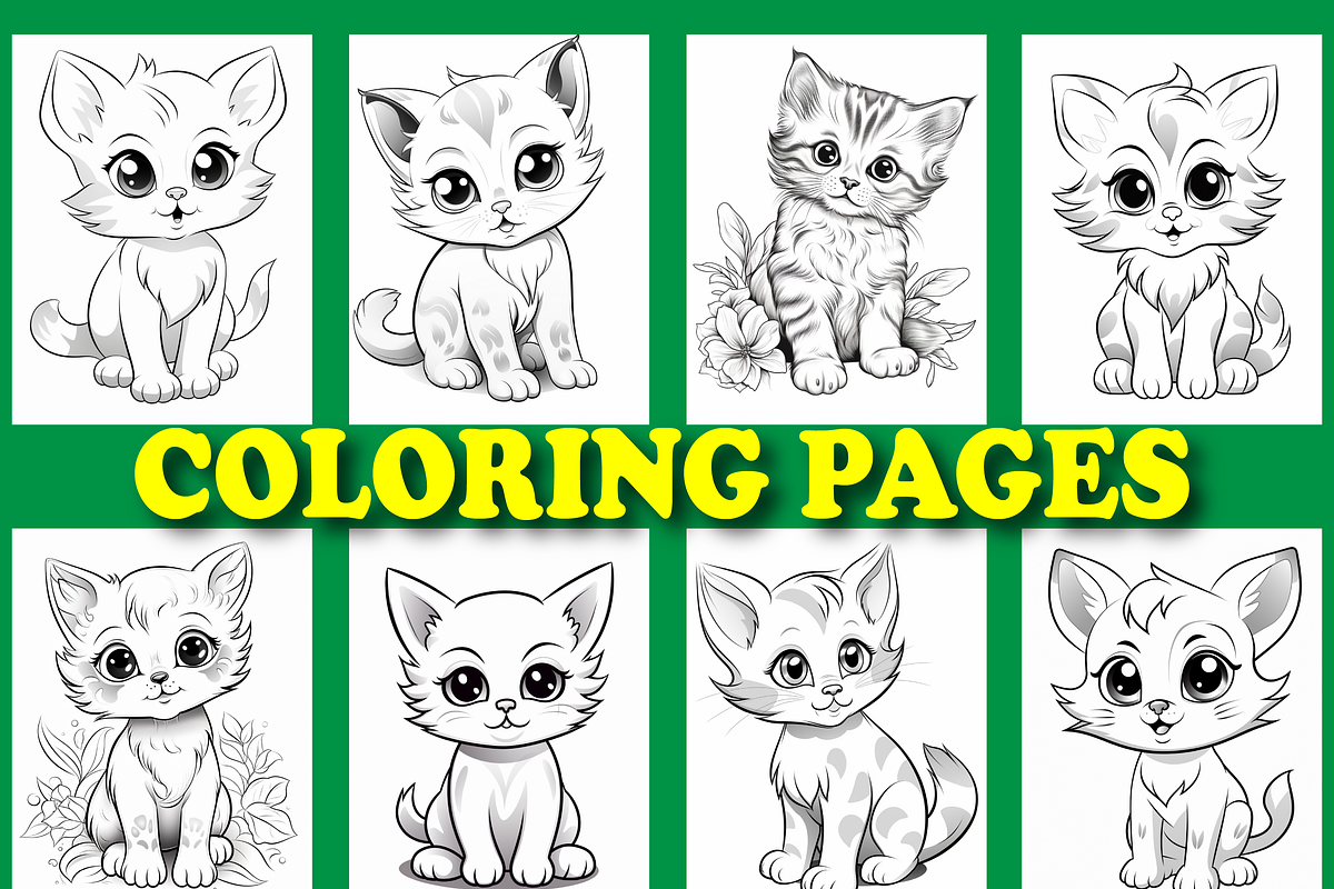 Cute cat coloring book for kids, an Animal Illustration by Design Station (Photo 2 of 4)