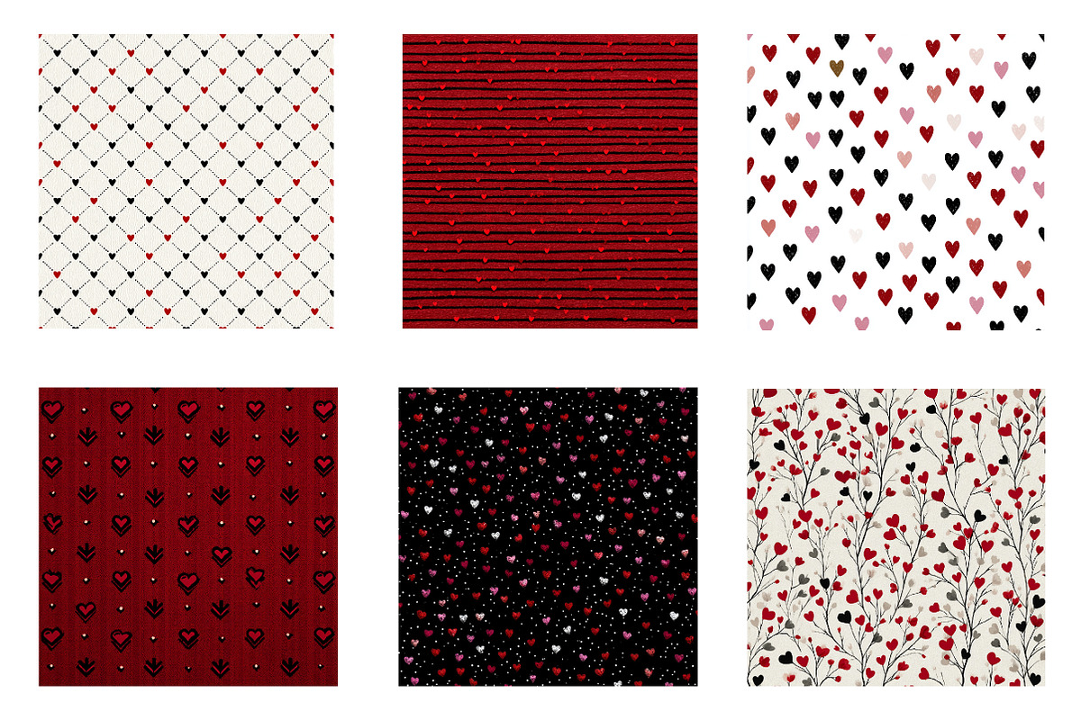 valentines themed digital papers, an Illustration by CreationArt (Photo 5 of 5)