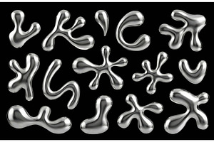 Chrome liquid 3d with blob metallic, an Illustration by winwin.art