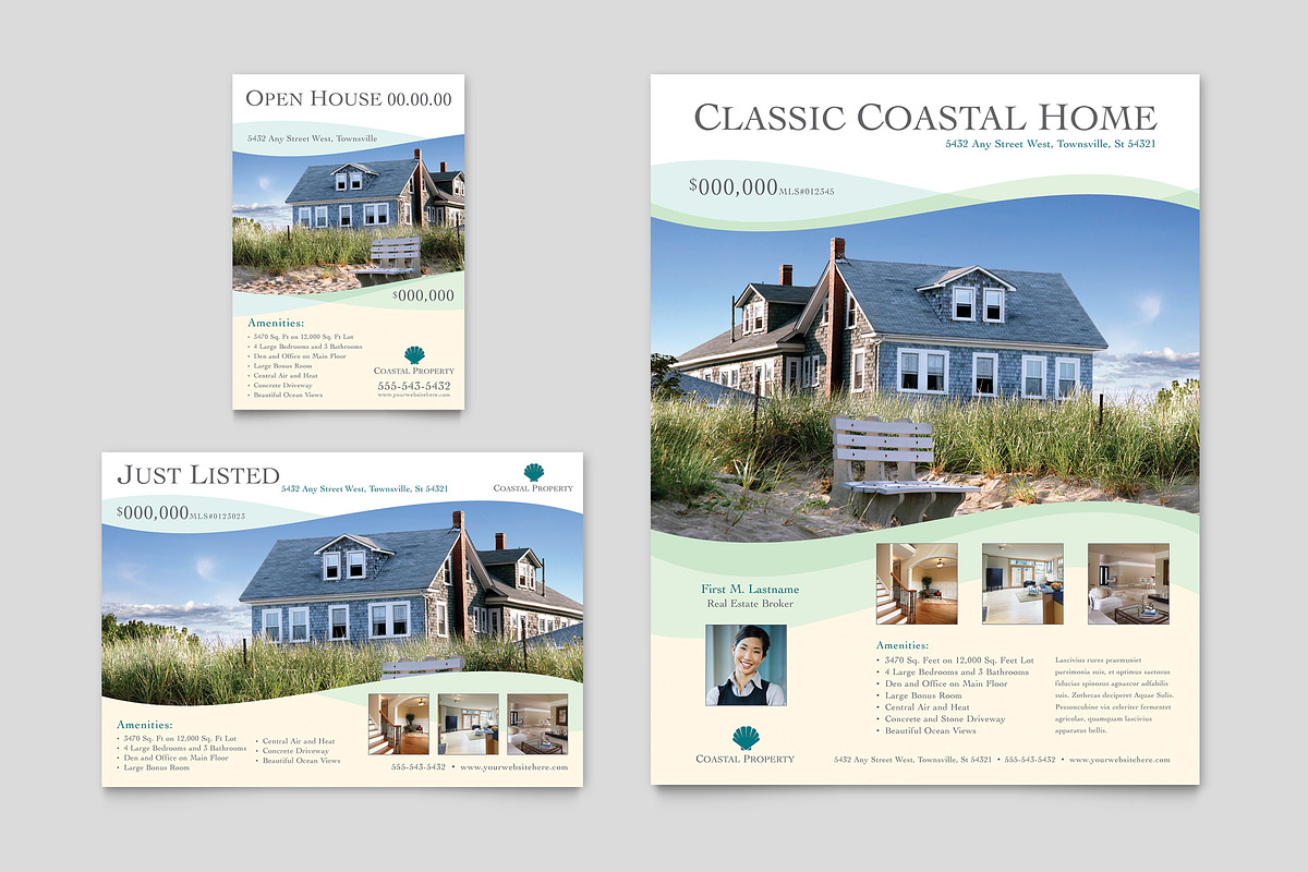Coastal Real Estate Flyer Template, a Flyer Template by StockLayouts (Photo 3 of 3)
