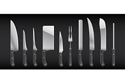 Knife, collection. Meat cutting, a Food Illustration by Foxys Graphic (Thumbnail 1 of 3)
