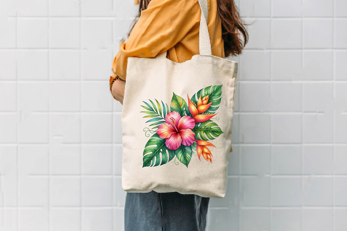 Tropical Floral Plants & Frames Set, a Seasonal Illustration by CreationArt (Photo 7 of 7)