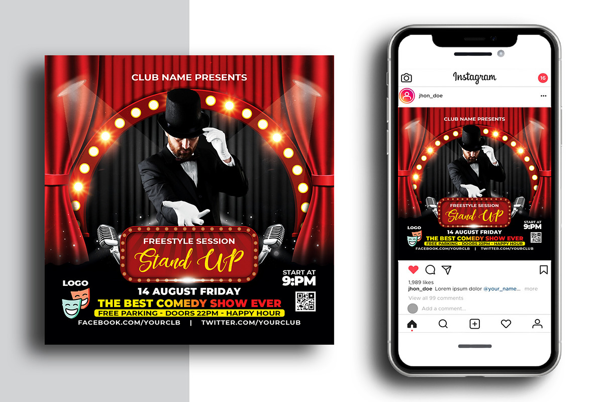 Stand Up Comedy Flyer, a Flyer Template by AfzaalGraphics (Photo 2 of 2)