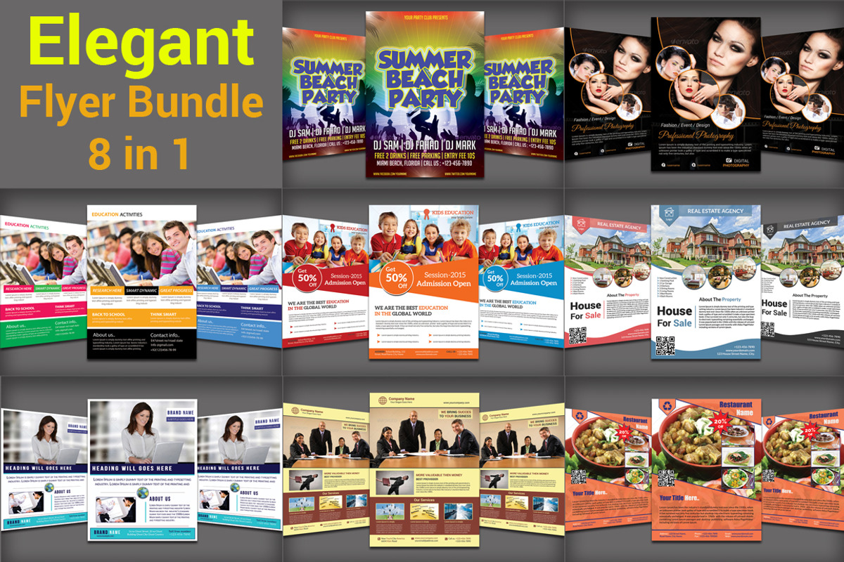 Elegant Flyer Bundle - 8 in 1, a Flyer Template by Design Master (Photo 2 of 3)