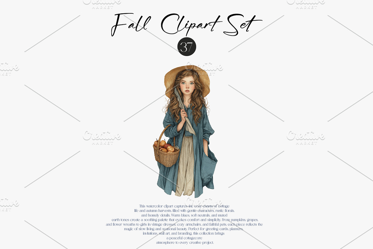 Watercolor Autumn Clipart Fall Set, an Illustration by CreationArt (Photo 4 of 7)
