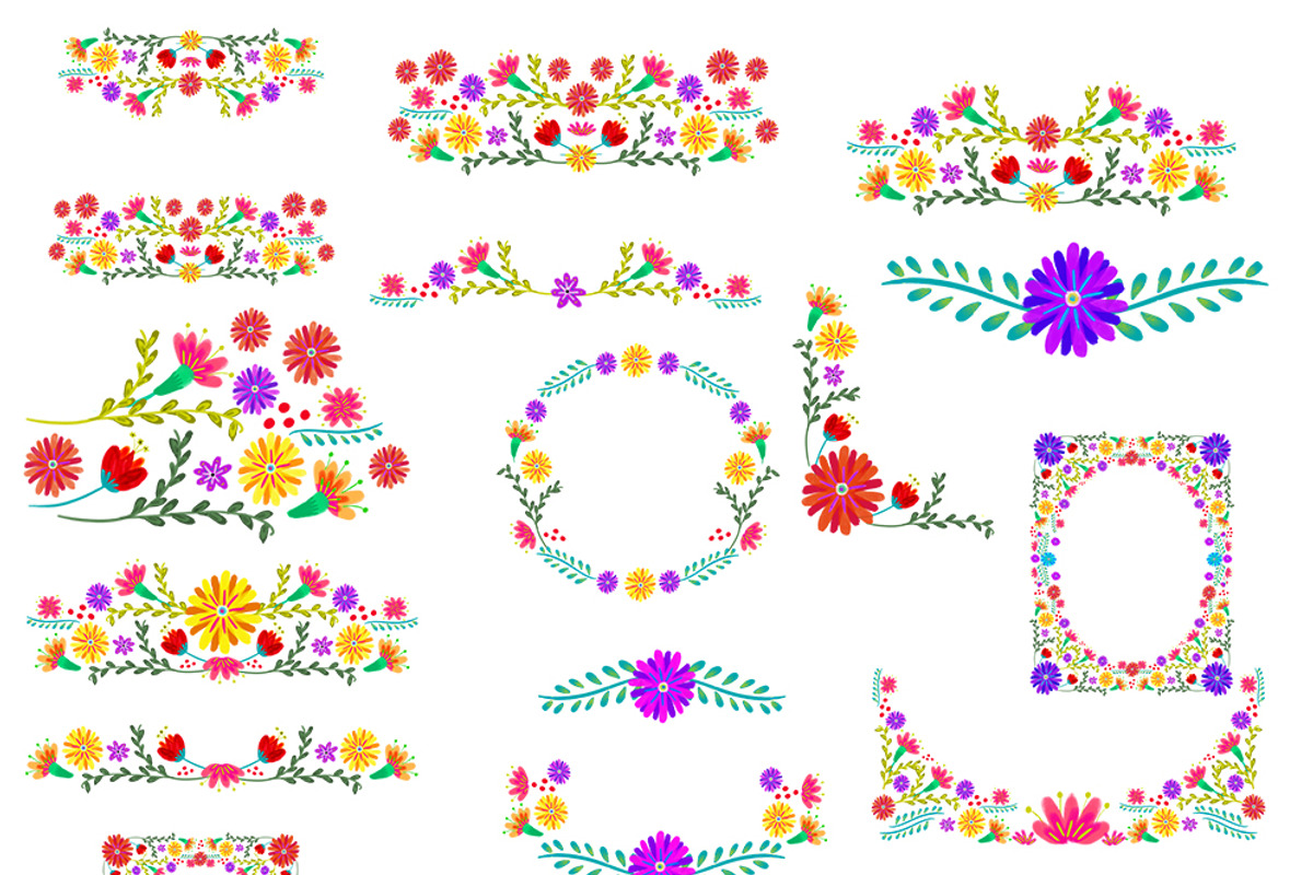 Mexican Watercolor Floral clipart, an Illustration by Sunflower Day Love (Photo 5 of 5)