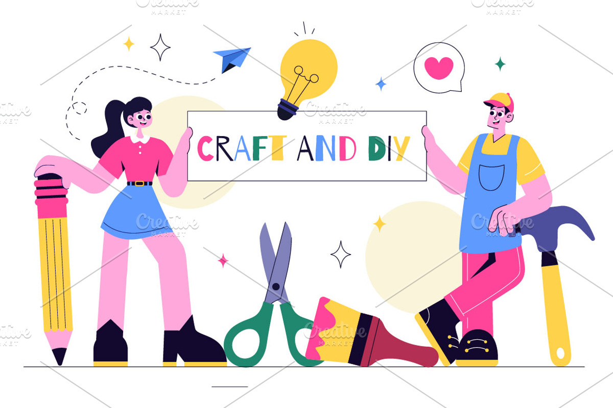 10 DIY Craft Workshop Illustration, a Person Illustration by denayunebgt (Photo 4 of 4)