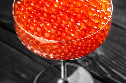 Red caviar in a crystal bowl, a Food & Drink Photo by Ekaterina