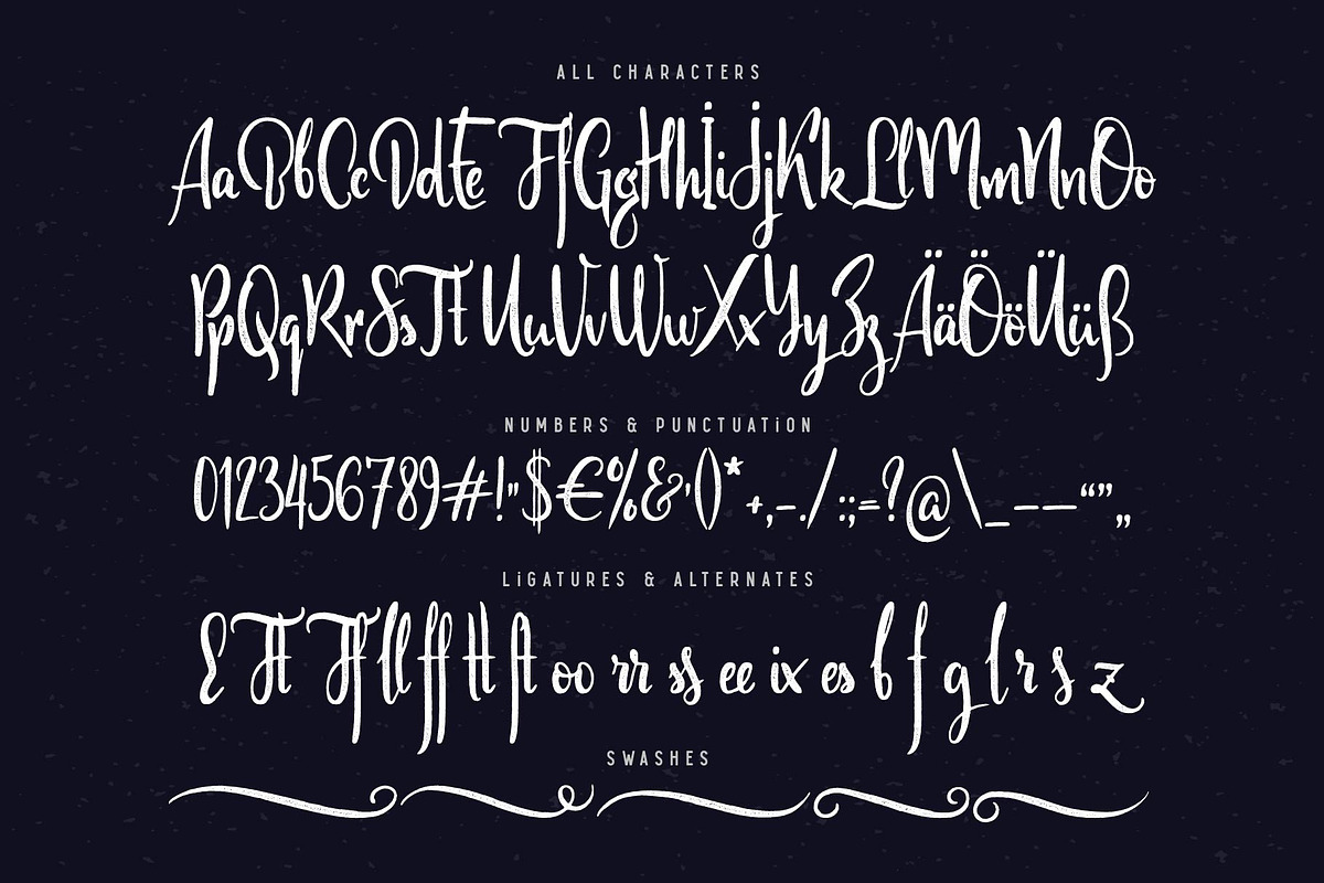 Scratches calligraphic font preview 4