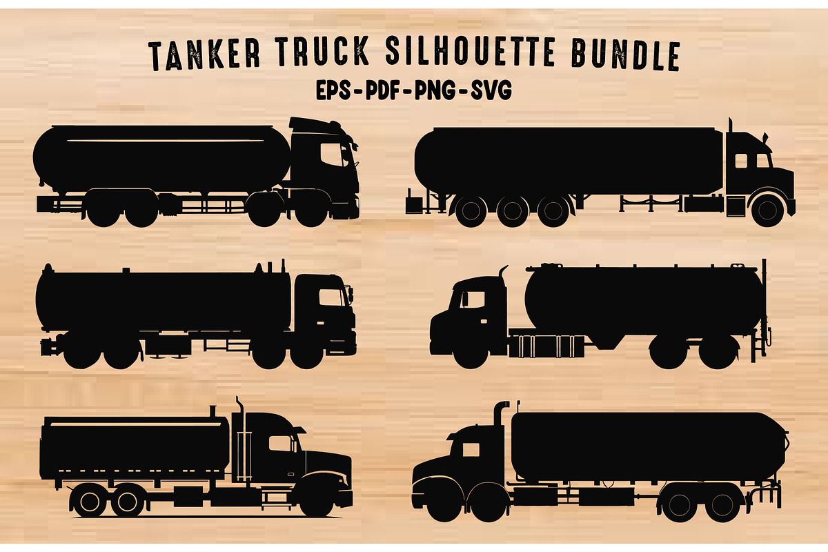 Tanker Truck Silhouette Vector Set, a Transportation Illustration by Gfx Expert Team (Photo 1 of 3)