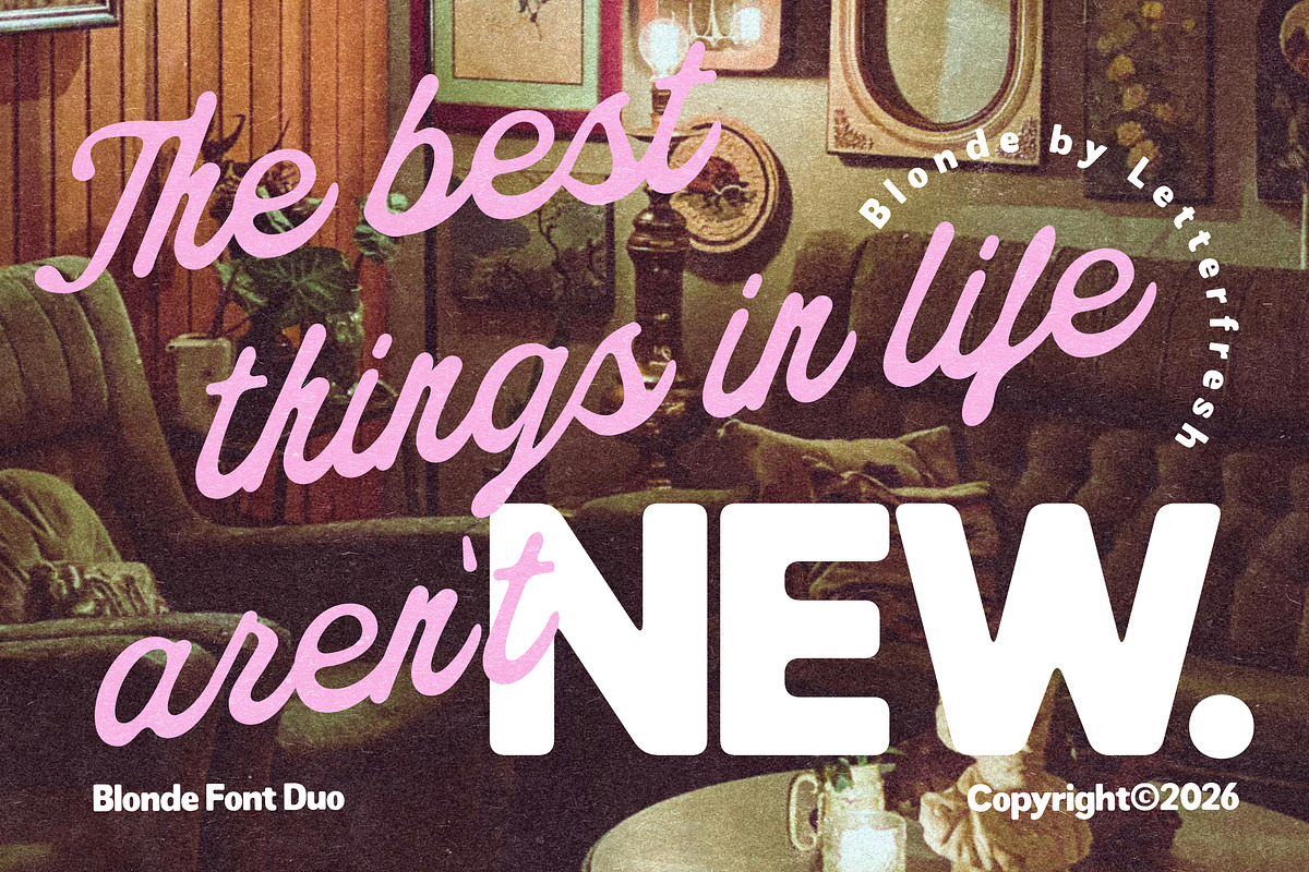 Blonde Vintage Duo, a Script Font by Letter Fresh (Photo 4 of 13)