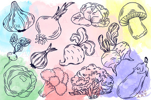 Vegetables Brush Stamps Procreate