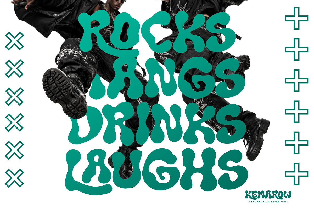 Kemarow - Psychedelic font, a Handwritten Font by Majelis Art (Photo 4 of 9)