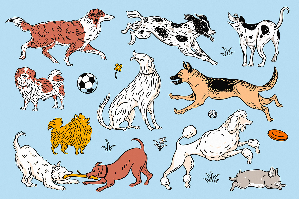 Dogs! Vector Clip Art Illustrations, an Animal Illustration by rouxsupplyco (Photo 3 of 12)
