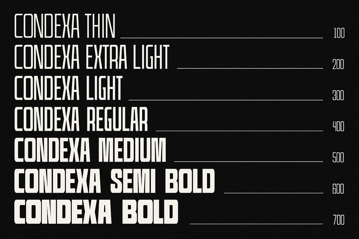 Condexa | Geometric Display Variable, a Sans Serif Font by Hasbi Creative (Photo 3 of 9)