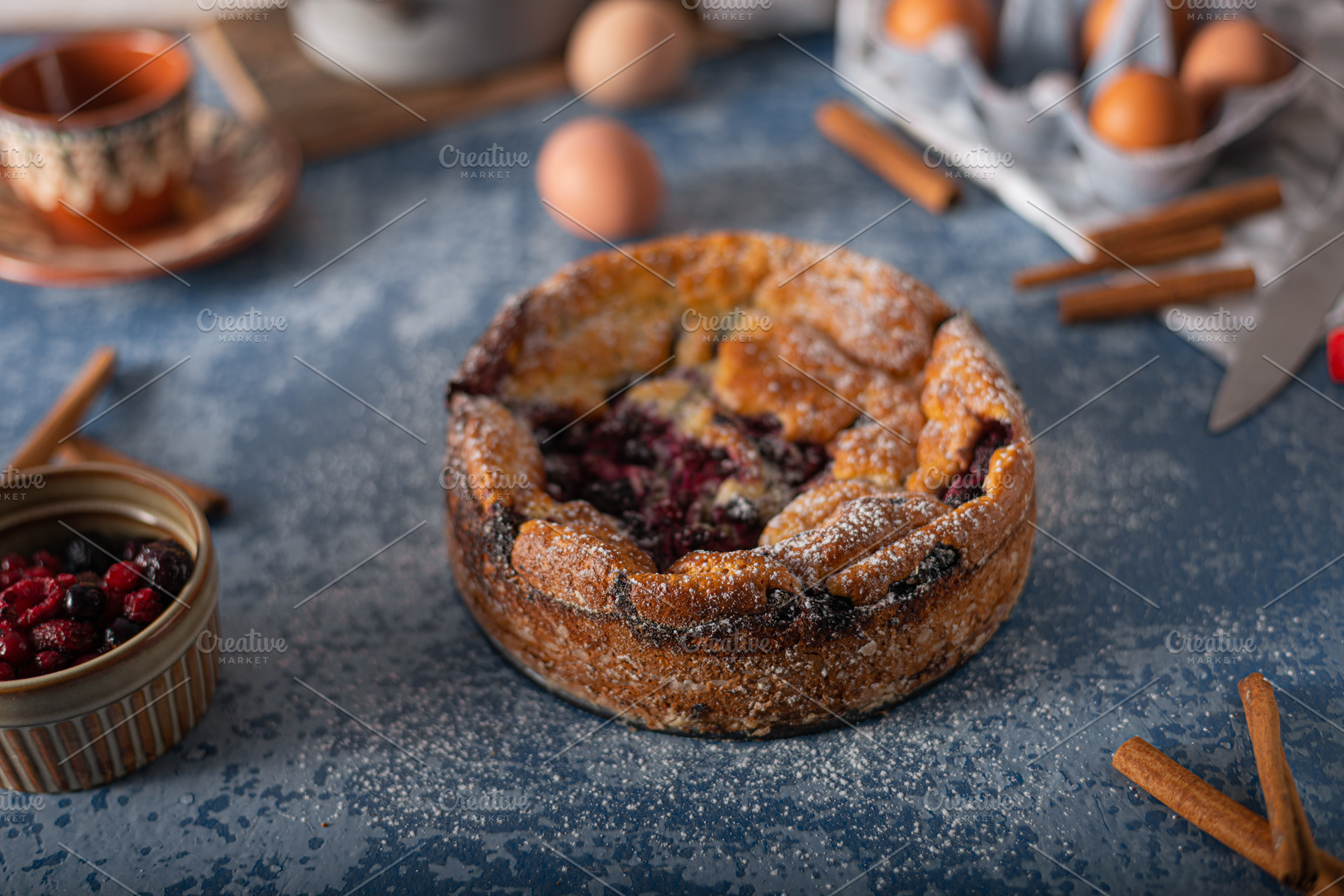 Breaded rustic pie with berries, a Food & Drink Photo by Stepanek Photography