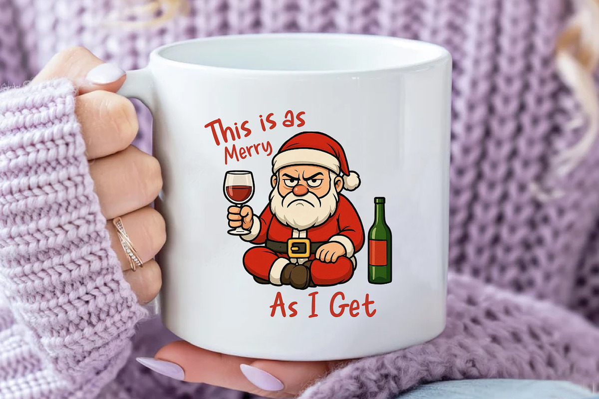 Funny Santa Claus This Is As Merry P, an Illustration by Daily.Designs (Photo 4 of 5)