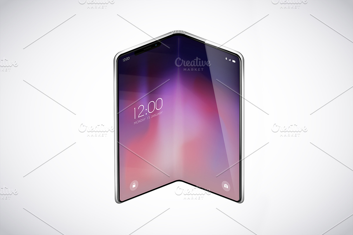Smartphone Mock-Ups. Foldable screen, an iPhone Mockup by George Rod (Photo 4 of 5)