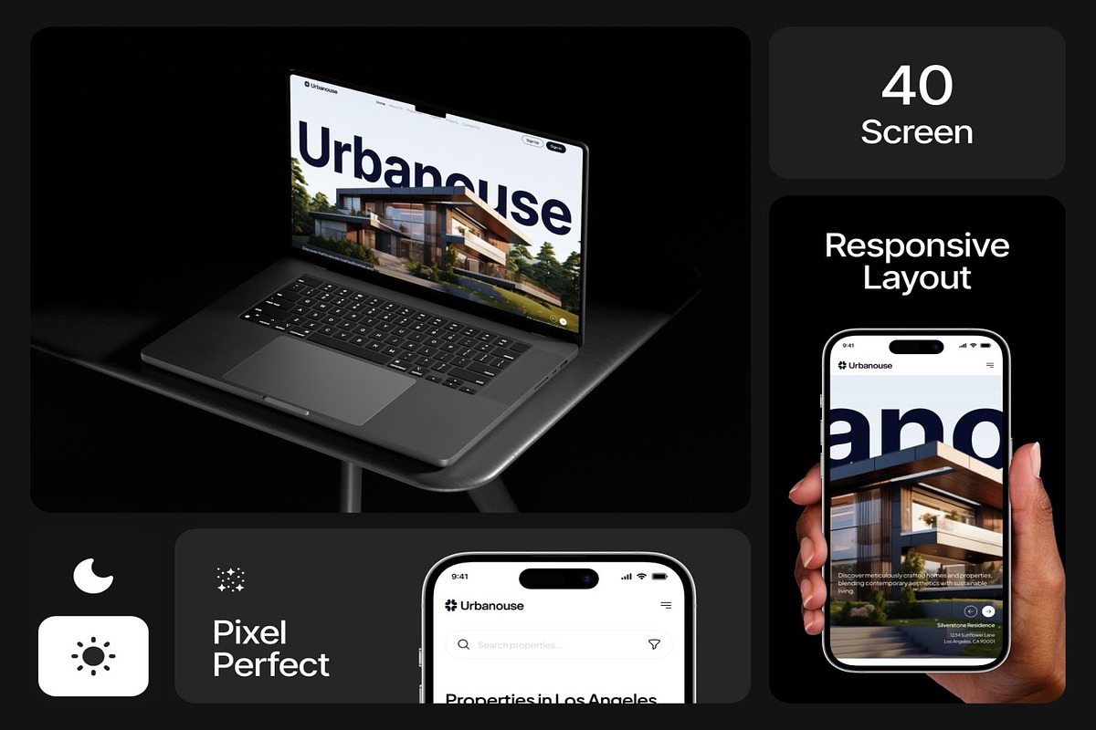 Urbanouse Real Estate Agent Website, an UI Kit Template by Creative Perspective (Photo 2 of 7)