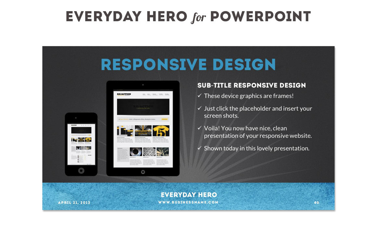 Everyday Hero Powerpoint HD Template, a Presentation Template by Blixa 6 Studios (Photo 6 of 10)
