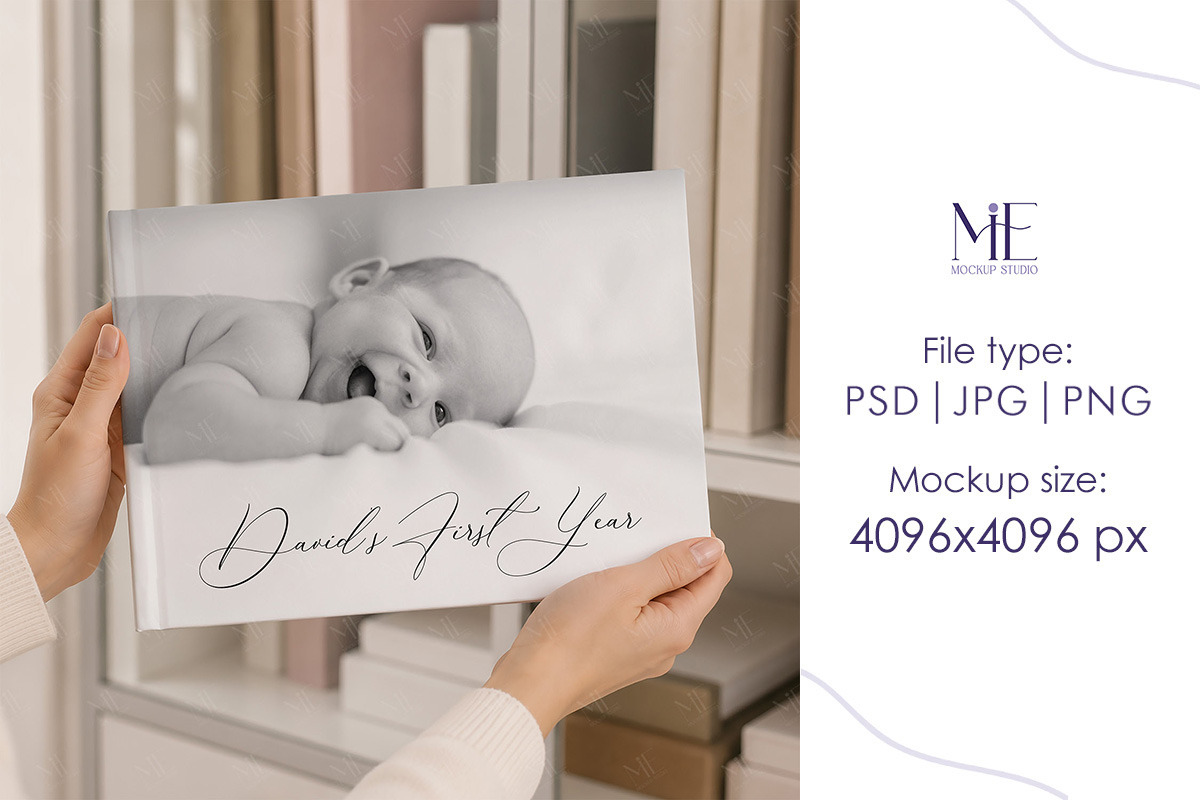 Photo Book Mock up Hardcover Album, a Books & Magazine Mockup by Mie Mockup Studio (Photo 3 of 7)
