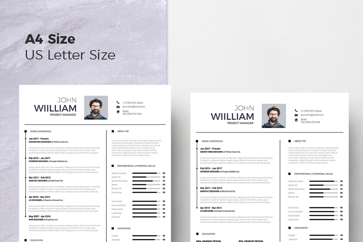Modern Resume & CV Template, a Resume Template by Hito Graphic (Photo 7 of 8)