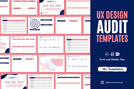 UX Design Audit Template Bundle, a Wireframe Template by The Researcher Hub