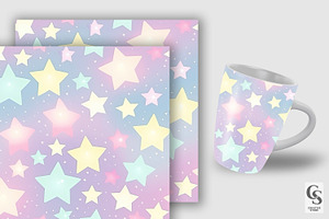 Cute Pastel Stars Digital Papers