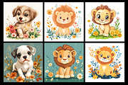 Floral Animal Coloring Pages, an Animal Illustration by protabsorkar11 (Thumbnail 4 of 6)