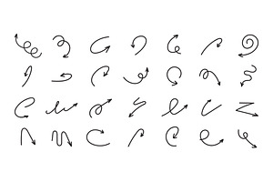 Doodle arrows with curves, loops, an Object Illustration by Frogella