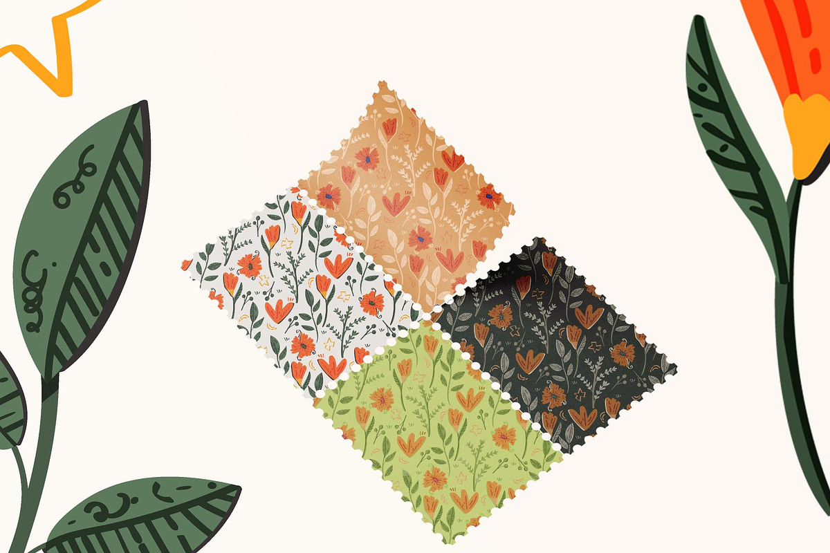 Sunset Wildflowers Patterns, a Pattern Graphic by lilovwishes (Photo 4 of 5)
