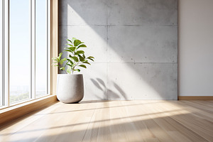 Minimalist interior with a green, an Architecture Photo by MistyDay
