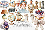 Watercolor Quiet Cottage Clipart, an Illustration by Design Market (Thumbnail 1 of 5)