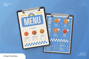 Vintage Pizza Menu, a Print Template by Annora Studio