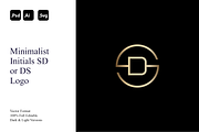 Minimalist Initials SD or DS Logo, a Branding & Logo Template by Luxury Logos (Thumbnail 1 of 4)