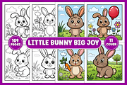 Little Bunny Big Joy Coloring Pages, an Animal Illustration by Coco Bloom (Thumbnail 1 of 6)