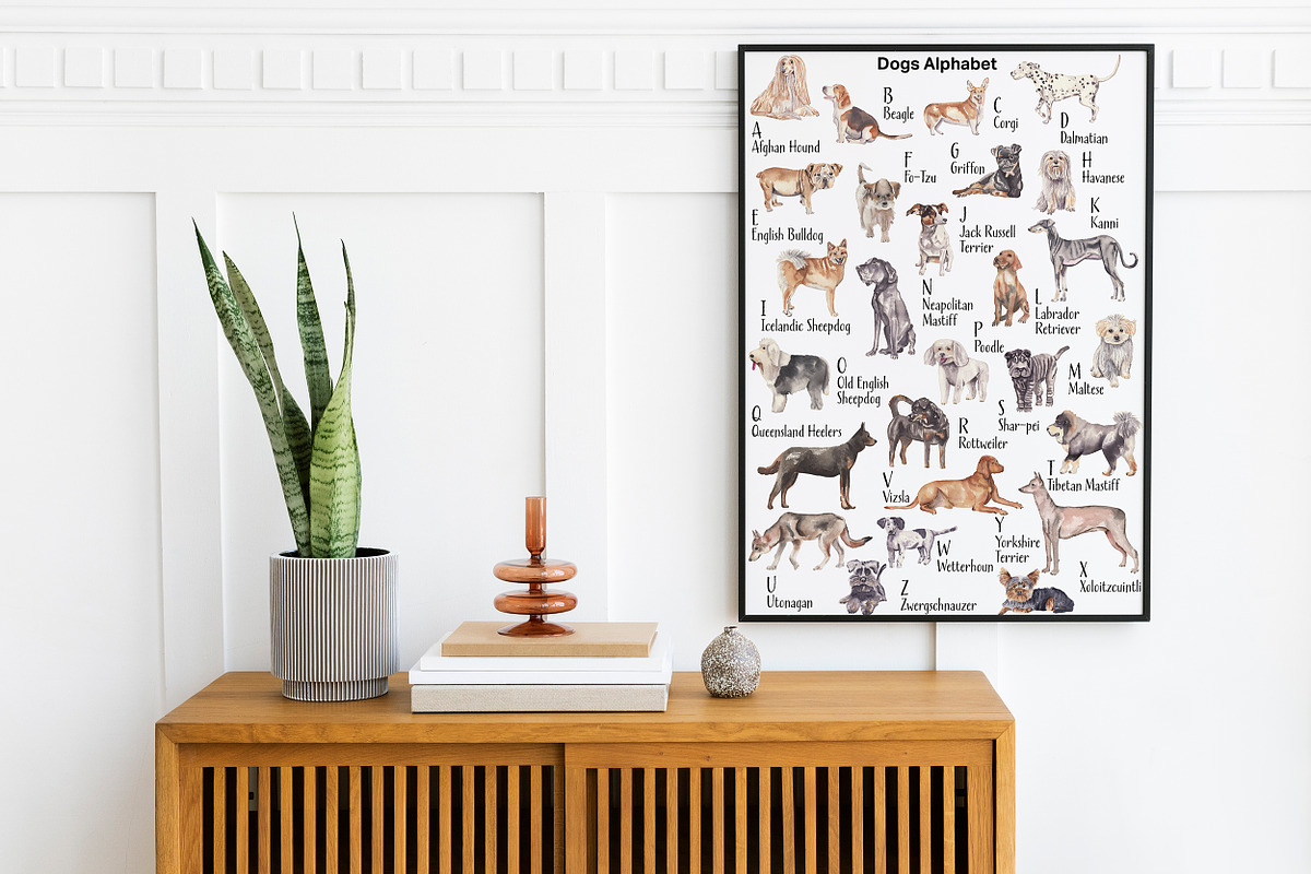 Dogs Alphabet, clipart & patterns, an Animal Illustration by Visual Animal (Photo 7 of 8)