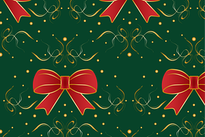 Christmas Bows and Ribbons Pattern, a Texture Illustration by JYa_Design