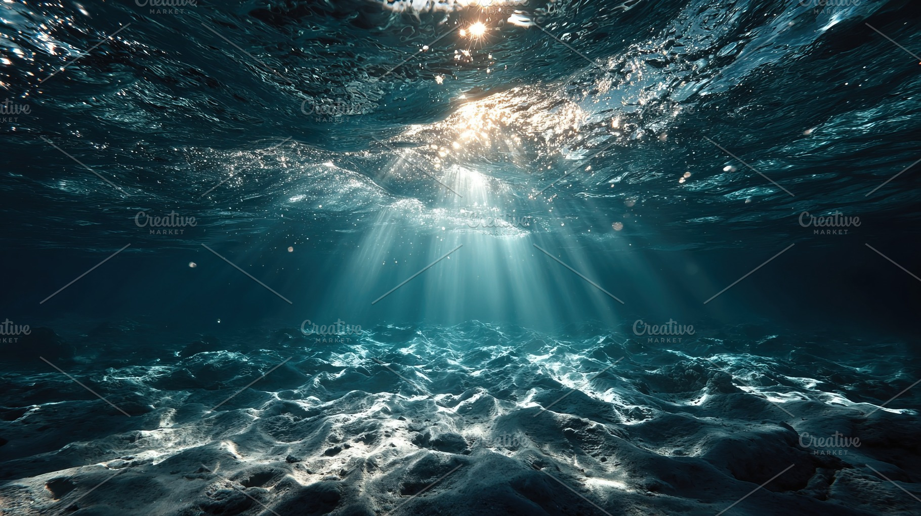 Sunbeams Underwater Ocean Scene, a Nature Photo by Ales Munt