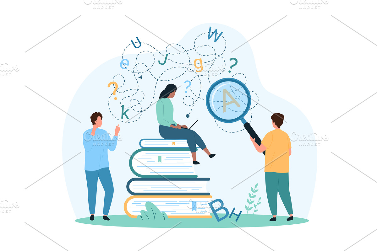 Dyslexia learning reading support, an Education Illustration by Flashvector