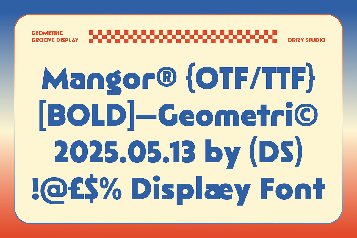 Mangor – Geometric Groove Display, a Sans Serif Font by Drizy (Photo 7 of 10)